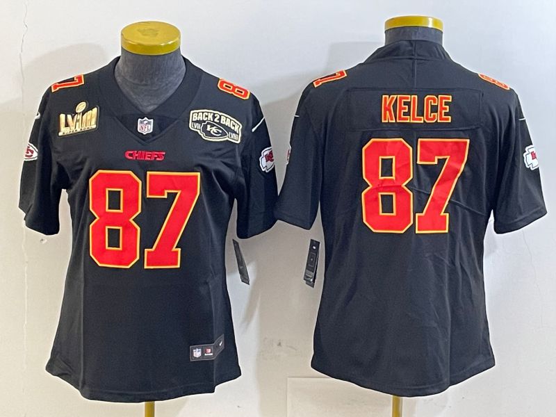 Youth Kansas City Chiefs #87 Kelce Black 2025 Nike Vapor Limited NFL Jersey style 2095->youth nfl jersey->Youth Jersey